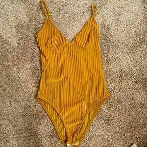 Mustard Yellow Summer Bodysuit Fitted